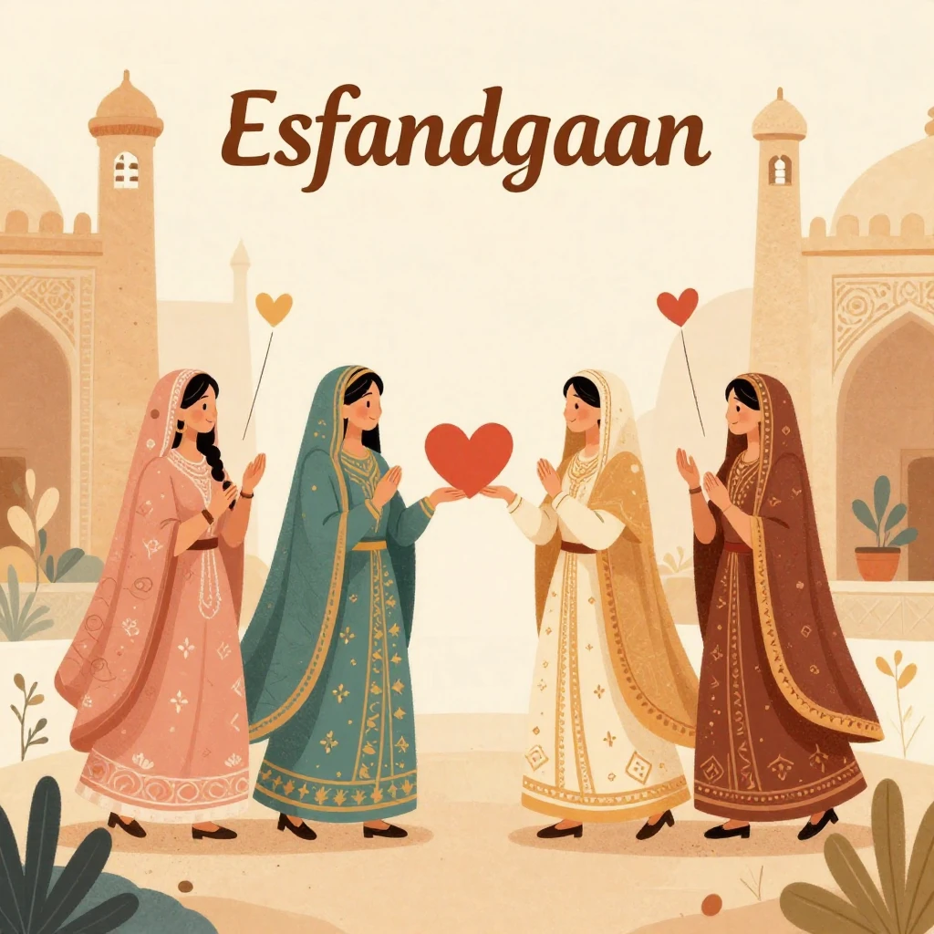 An artistic illustration depicting the ancient Persian festi...