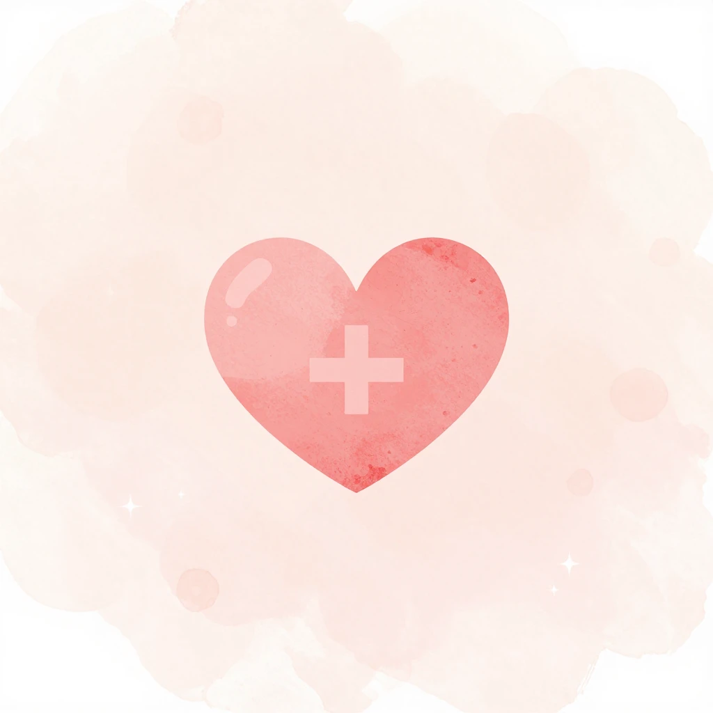 Watercolor style minimalist flat illustration of a small med...