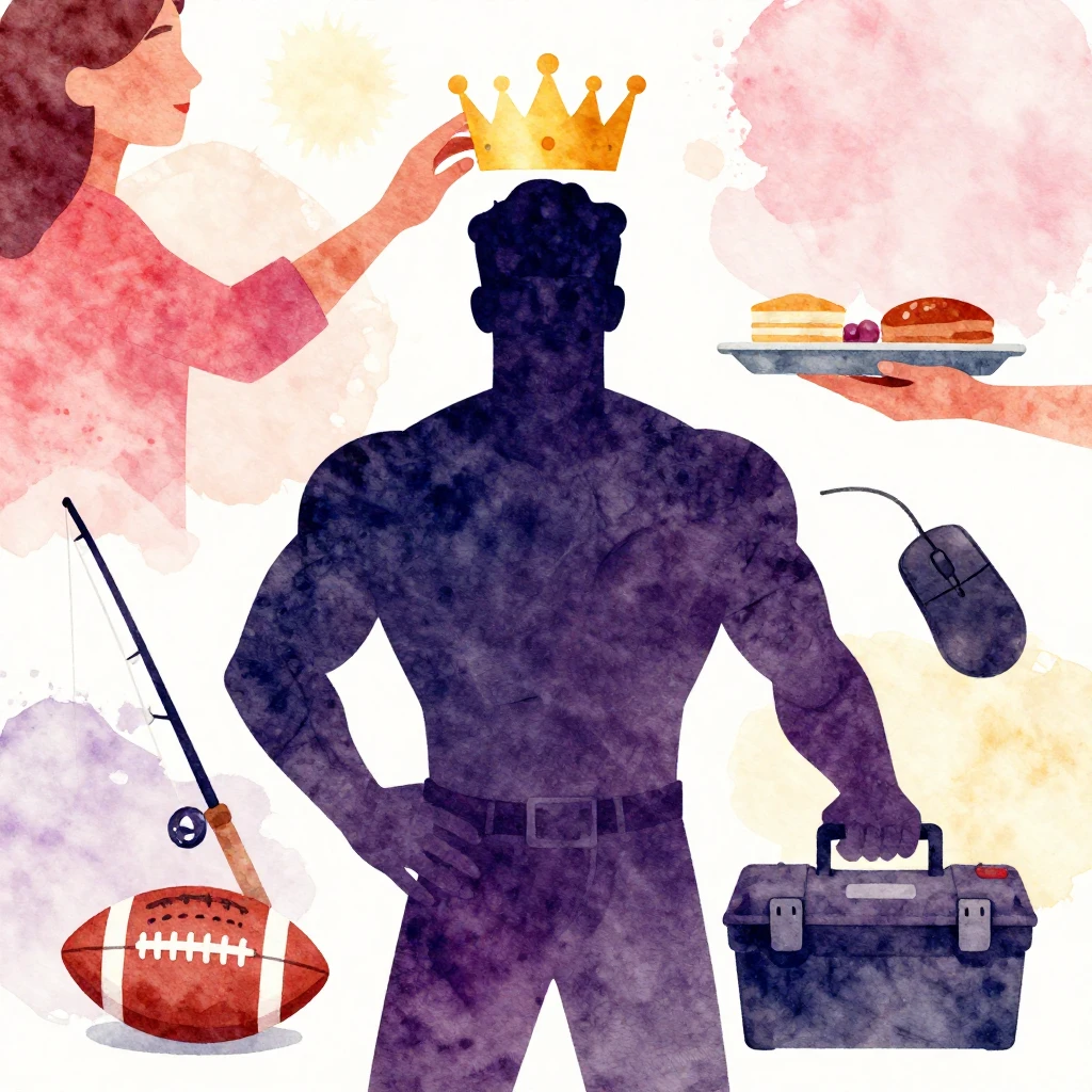 Vibrant watercolor style. A silhouette of a strong, confiden...