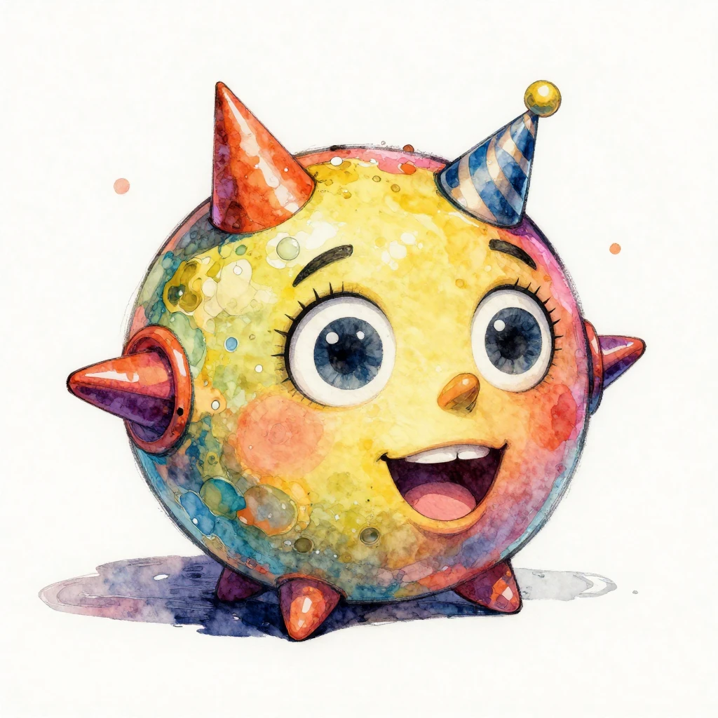 Watercolor and Pop Art style. A whimsical and quirky illustr...