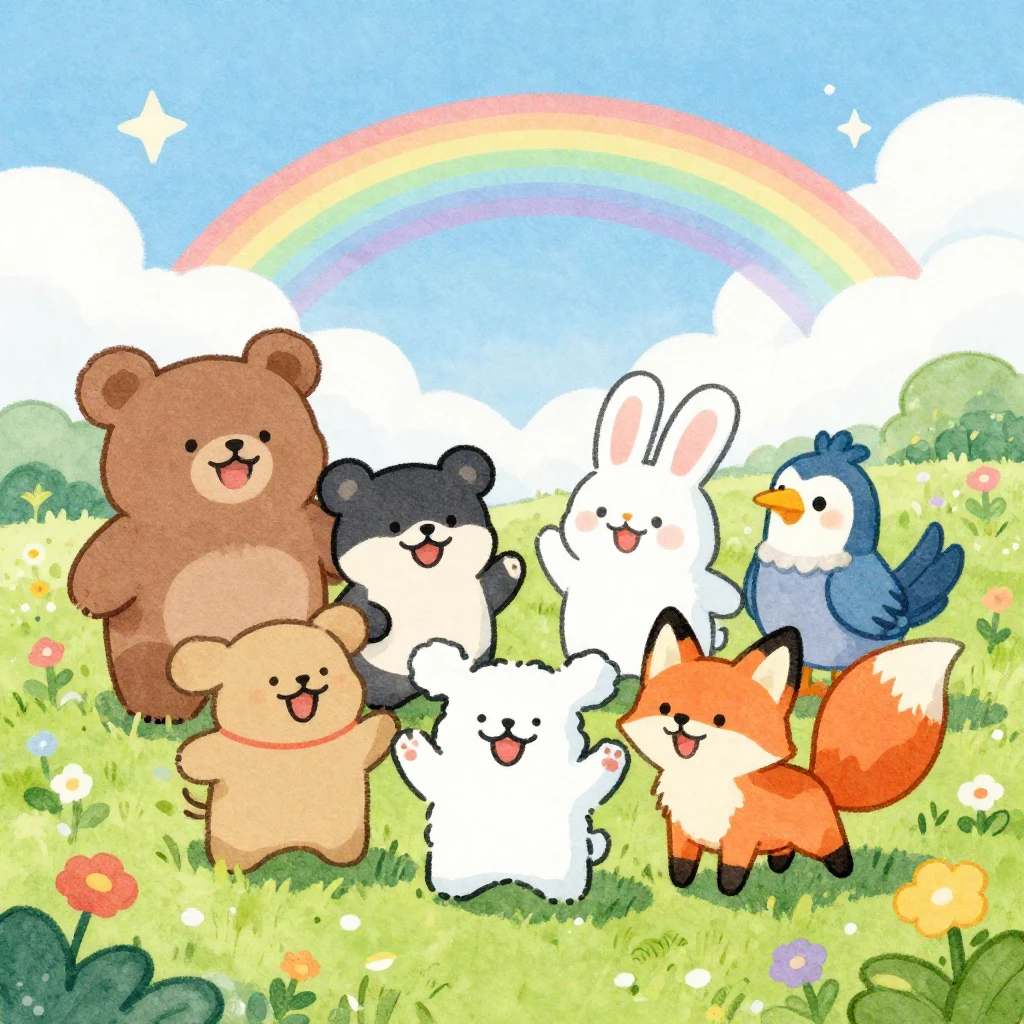 A vibrant watercolor illustration featuring a diverse group ...