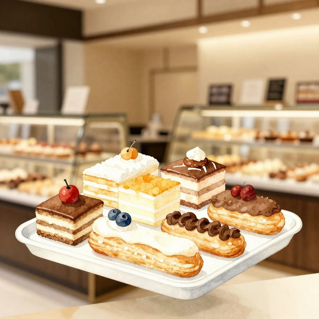 A minimalist watercolor silhouette of a large tray overflowi...