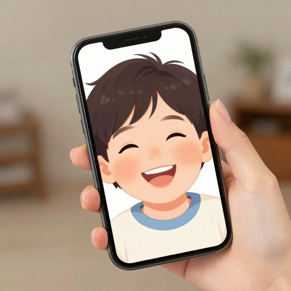 A vibrant, warm illustration focusing on a smartphone screen...