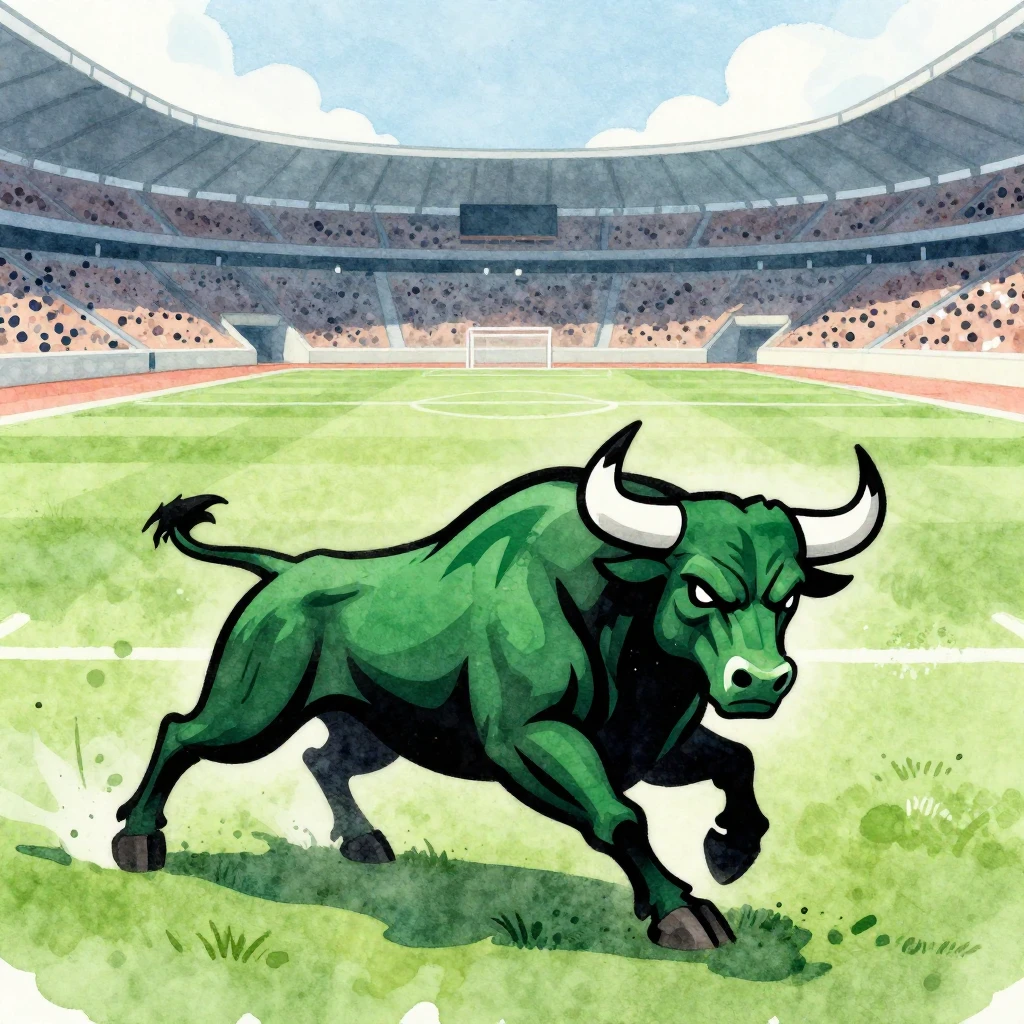 A vibrant watercolor illustration depicting a dynamic sports...