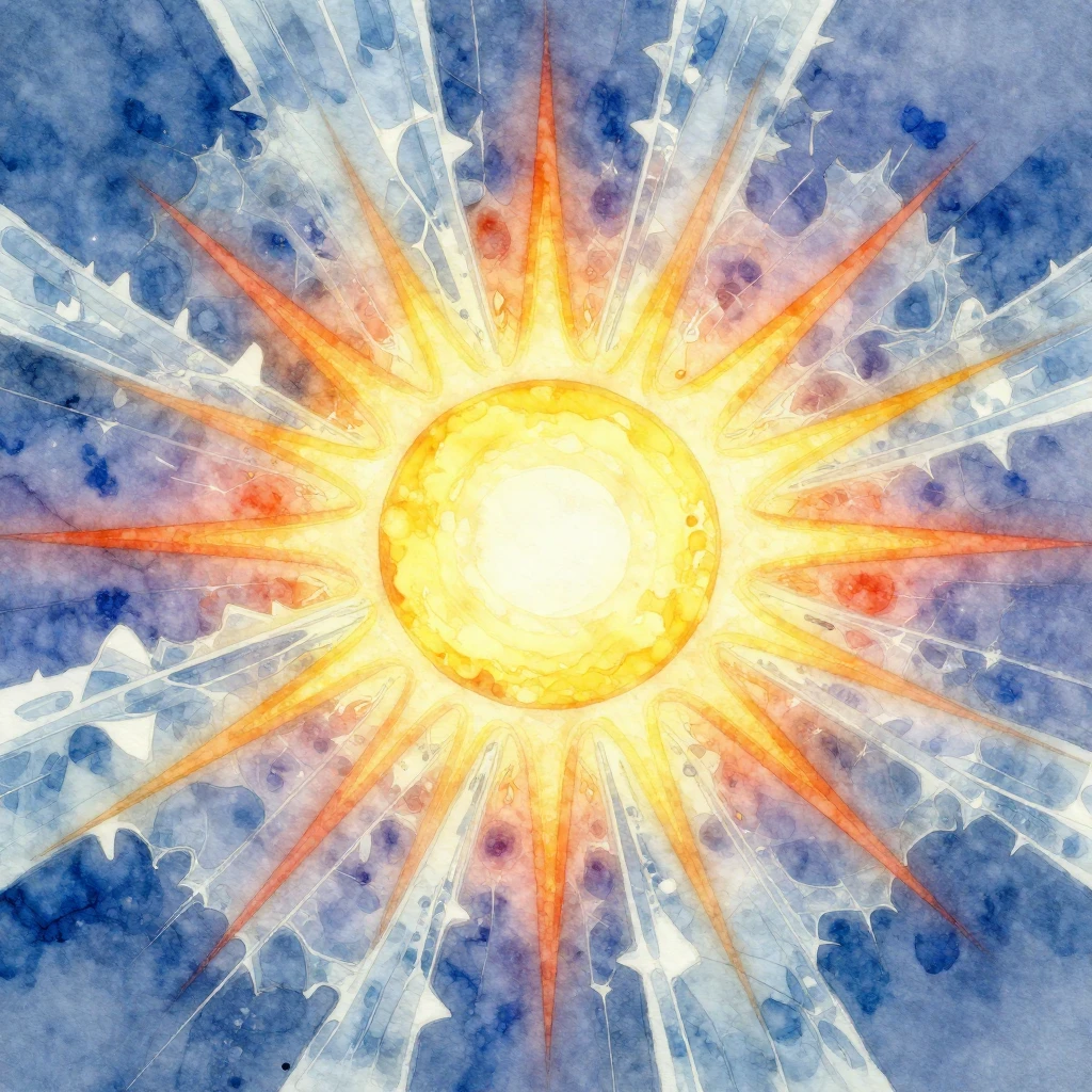 A powerful and dynamic abstract representation of sun shinin...