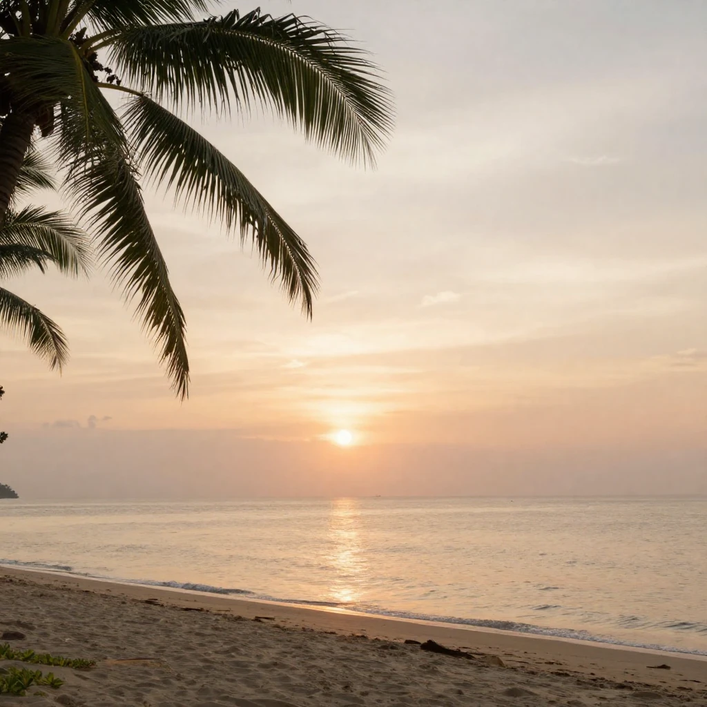 A tranquil scene with elements of a peaceful holiday, such a...