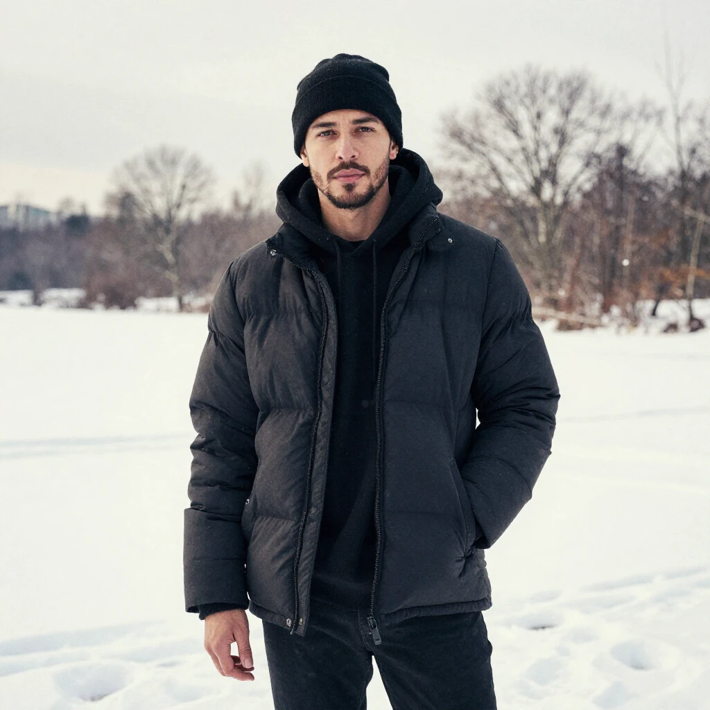 A winter landscape scene with a subtle hip-hop vibe, perhaps...