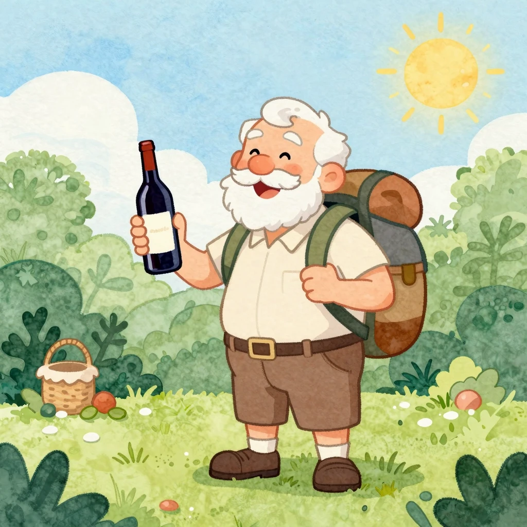Watercolor style. A humorous cartoon illustration of a cheer...