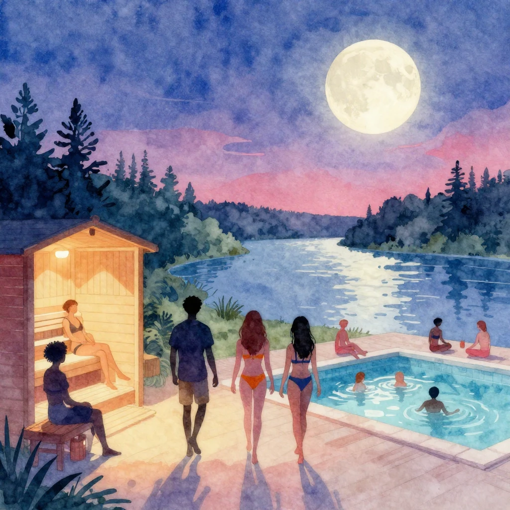 Vibrant watercolor style. Silhouettes of friends heading to ...