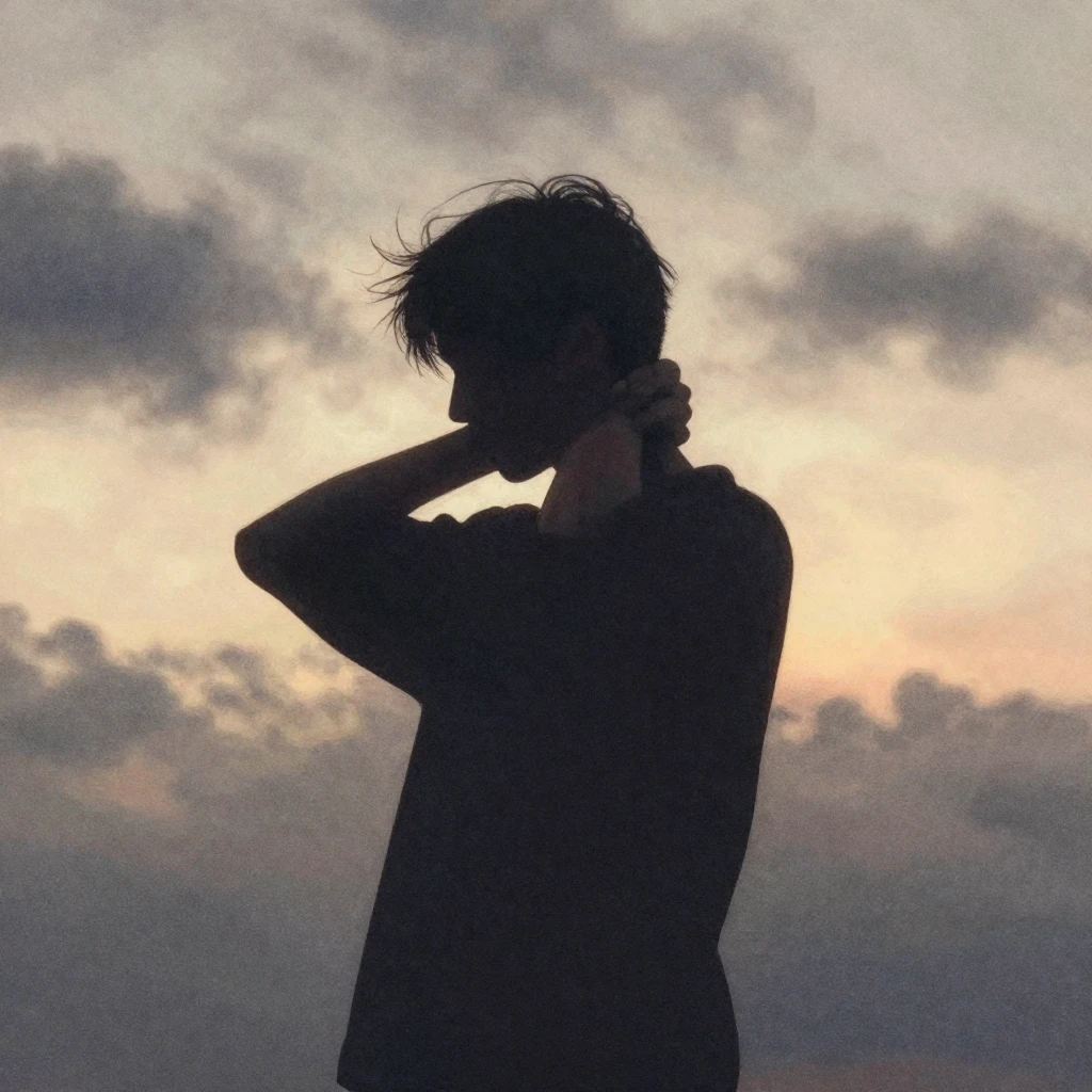 A person's silhouette, with a subtle posture suggesting a re...