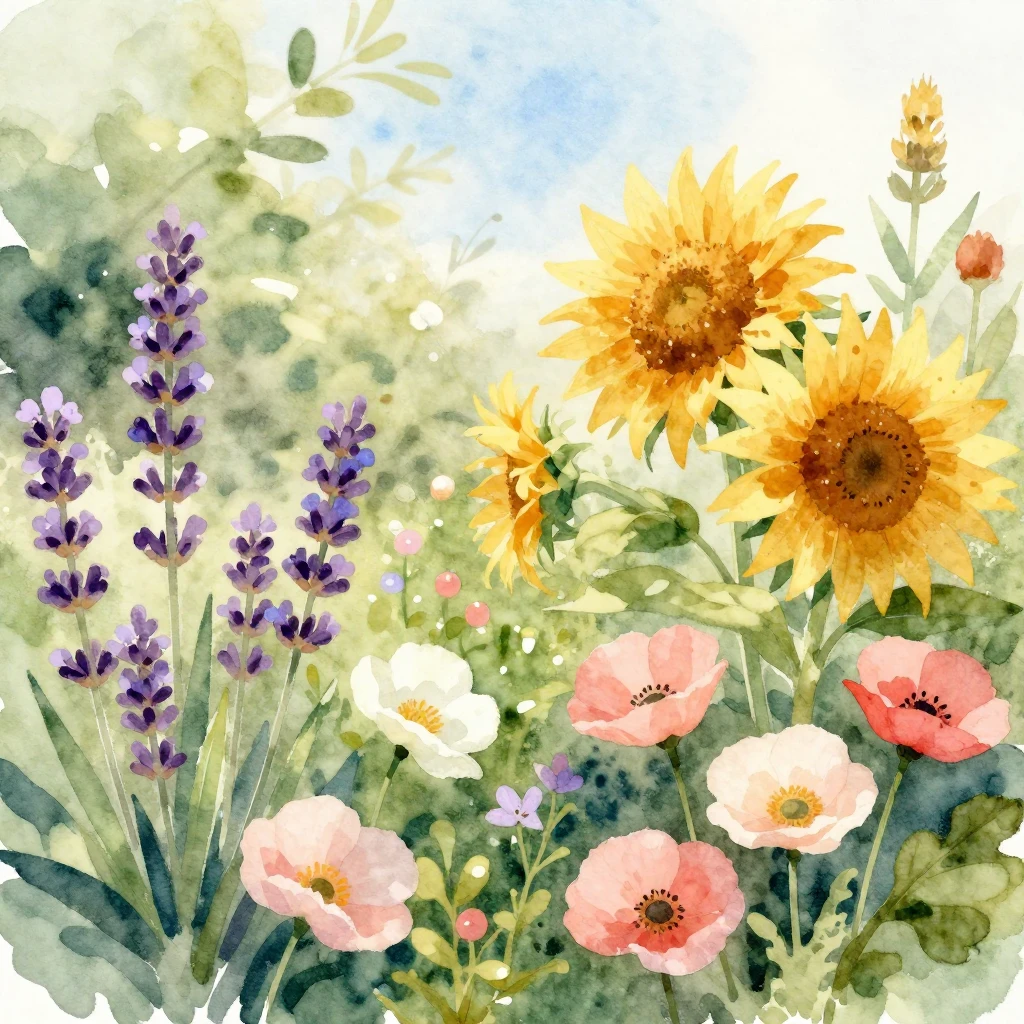 A vibrant and heartwarming watercolor illustration focusing ...