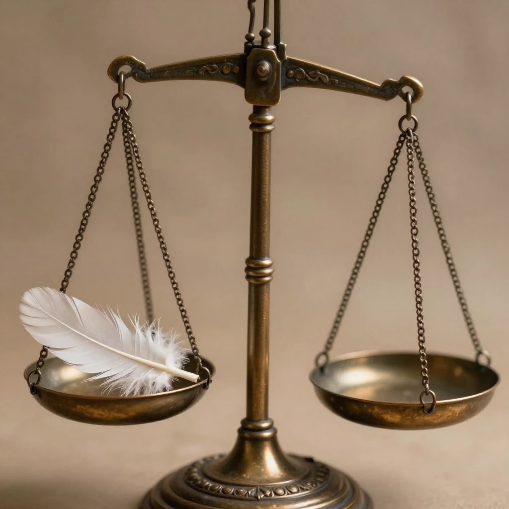 A close-up, artistic depiction of an old, ornate balance sca...