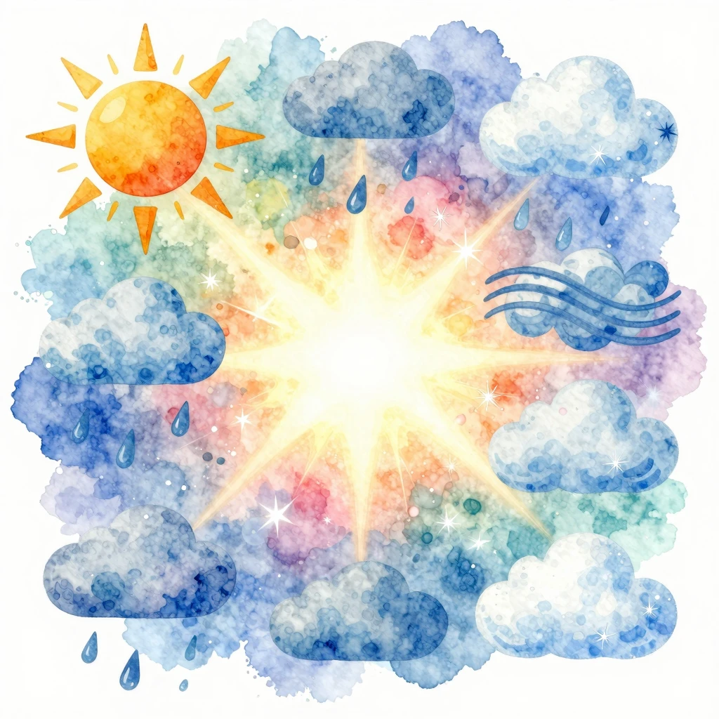 Vibrant watercolor style. A vibrant, abstract illustration s...