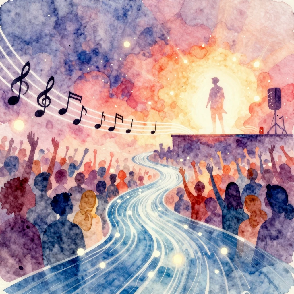 Vibrant watercolor style. An abstract illustration depicting...