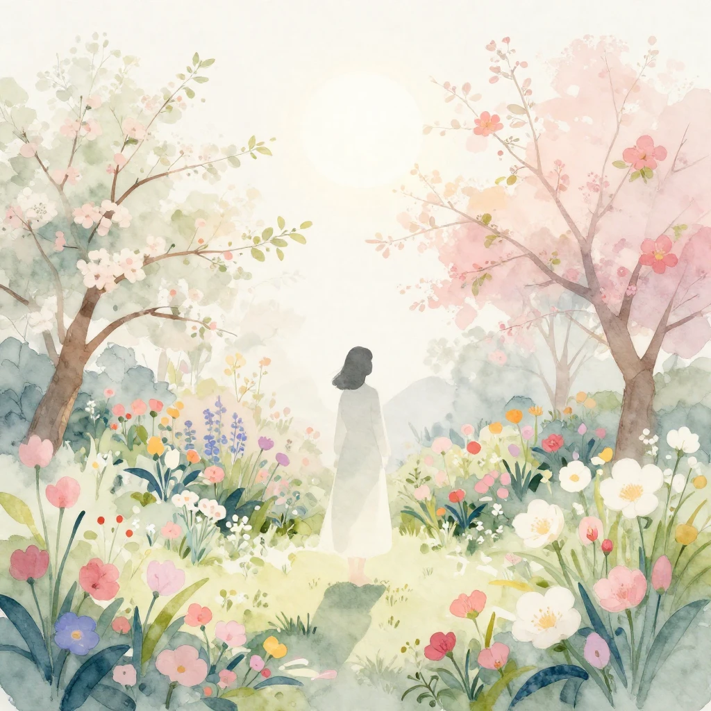 A highly detailed minimalist watercolor painting depicting a...