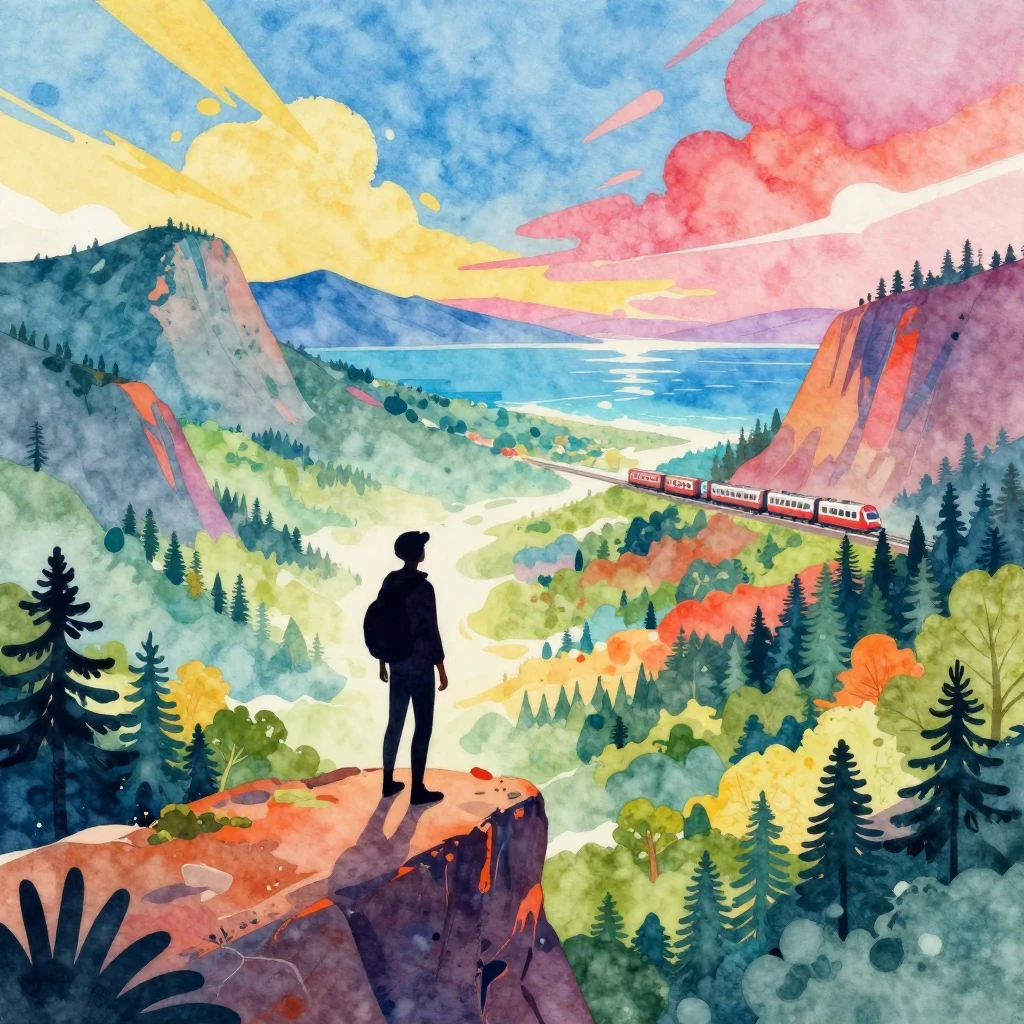 A vibrant, energetic illustration in watercolor style depict...
