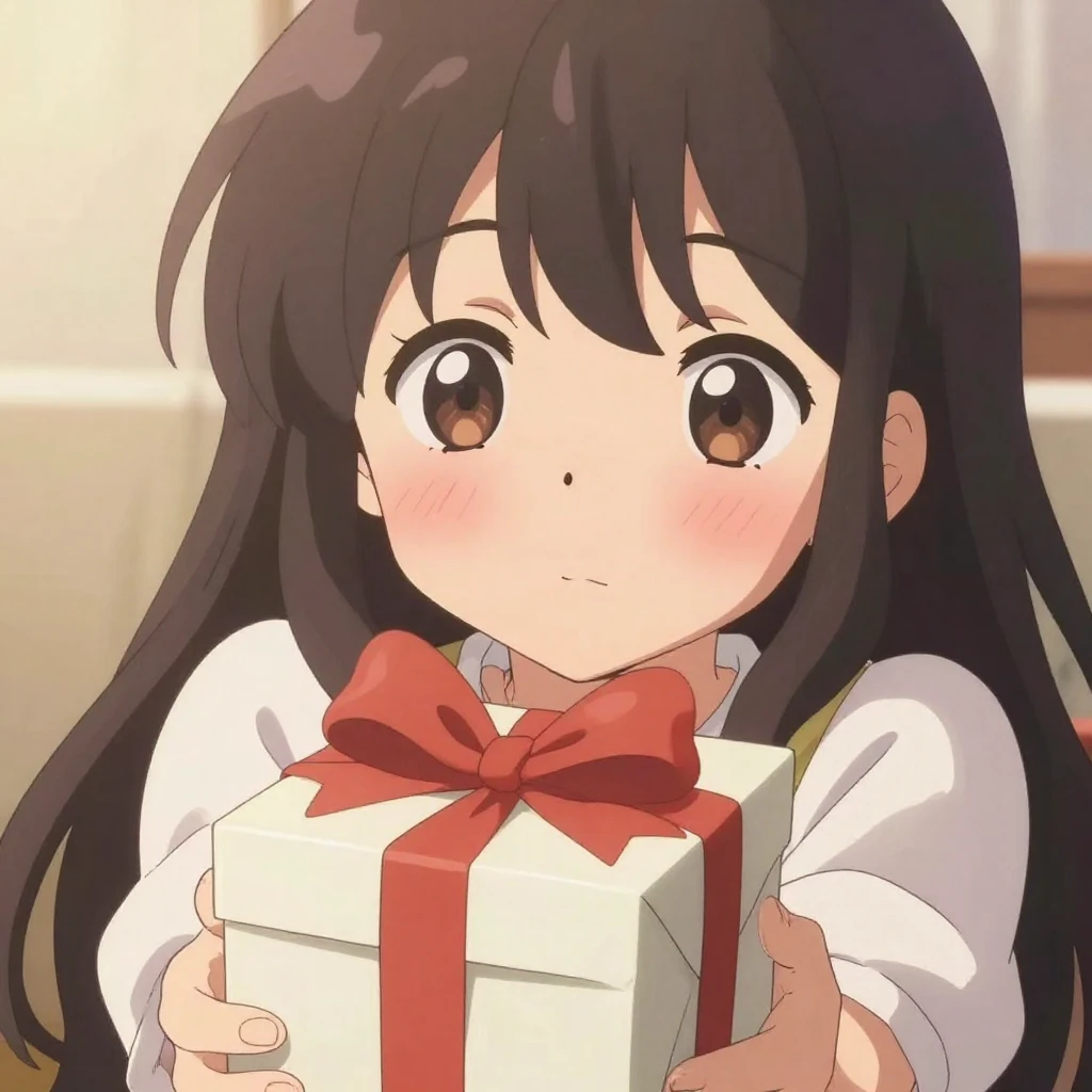 An anime style illustration of a young girl with blushing ch...