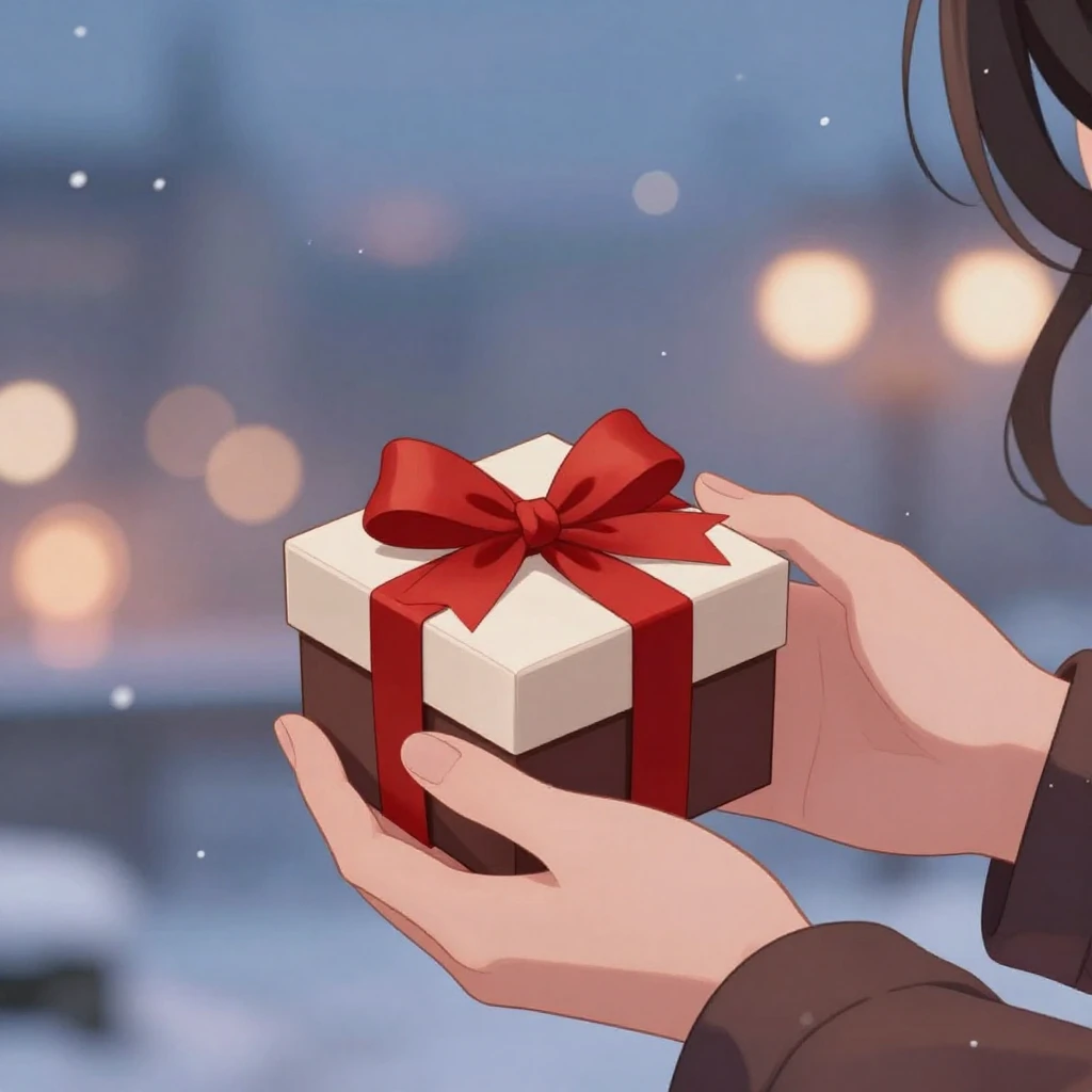A high-quality romantic anime style illustration. A close-up...