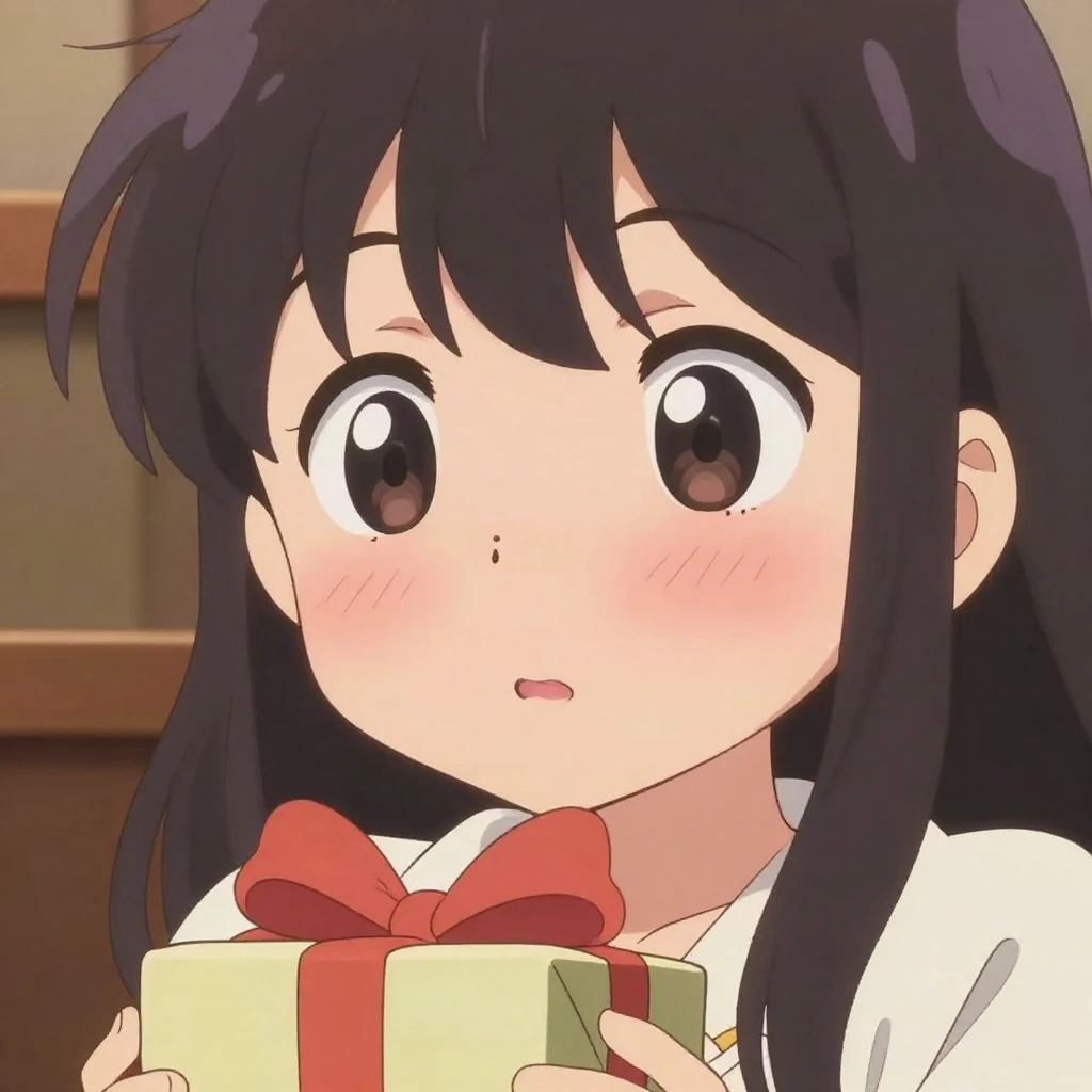 An anime-style close-up illustration of a young girl's face,...