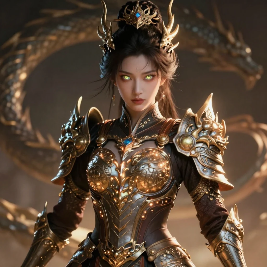 Anime style illustration of a beautiful warrior girl, person...