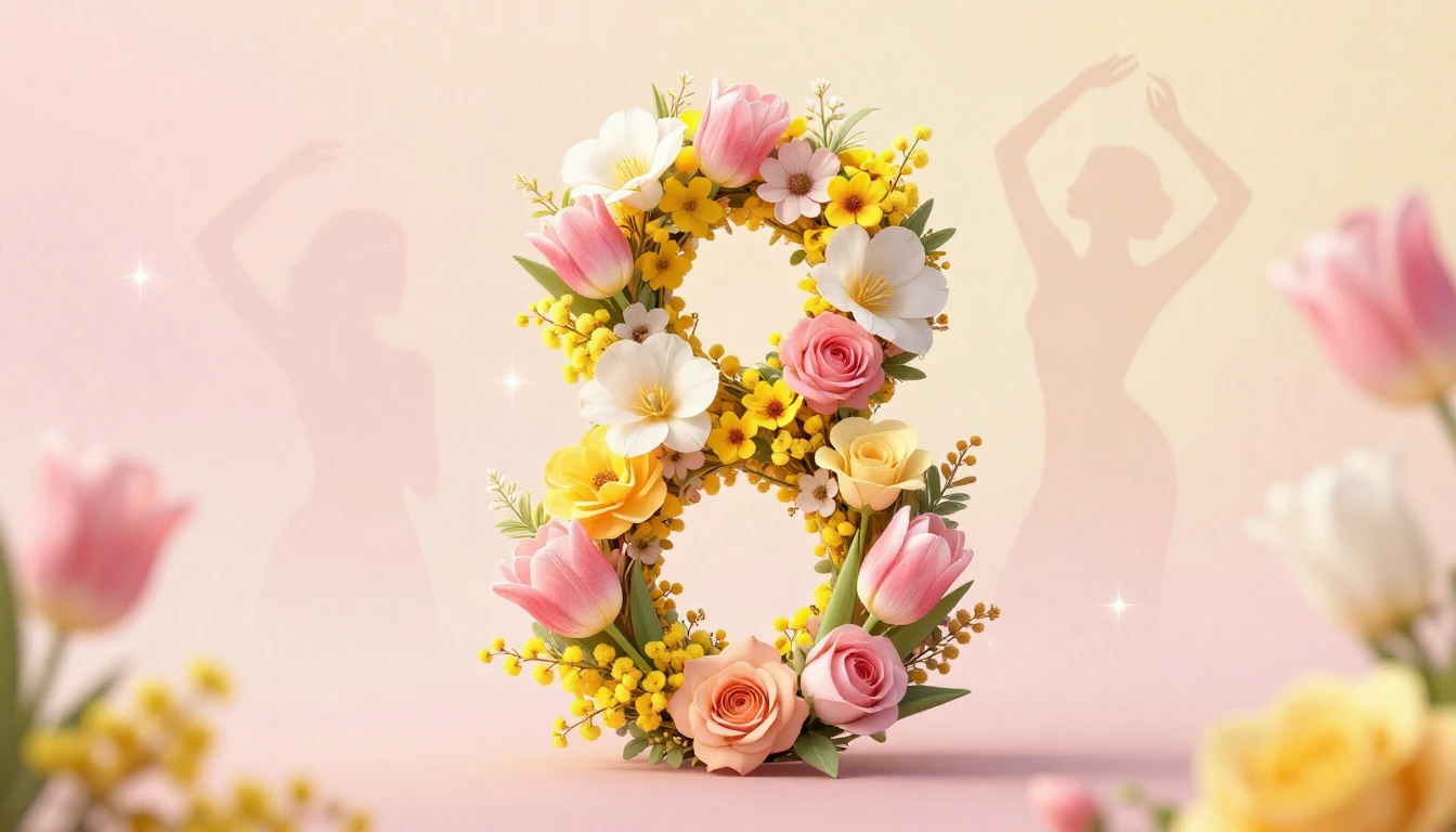 Elegant and festive composition for International Women's Da...