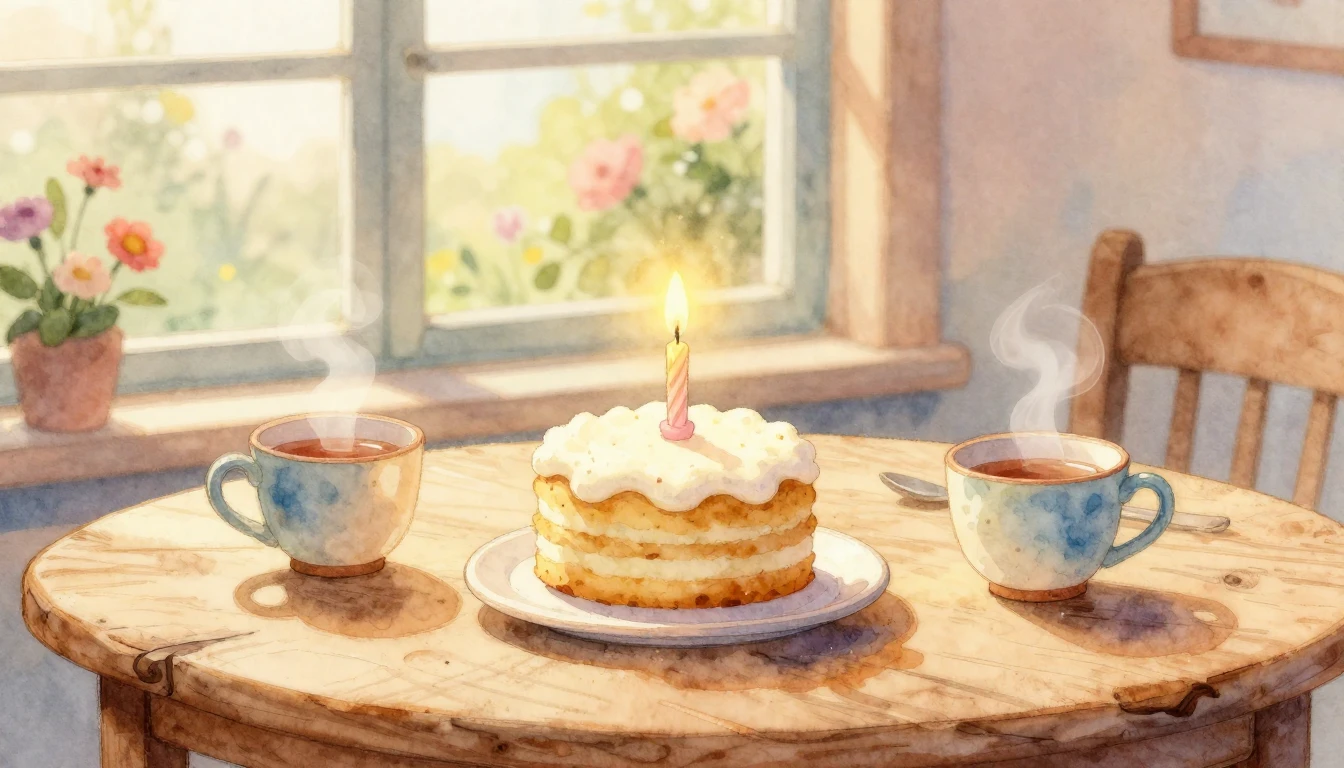 A heartwarming and artistic watercolor illustration depictin...