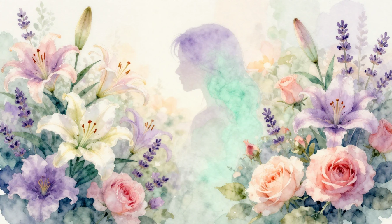 A beautiful watercolor painting of a blooming garden with va...