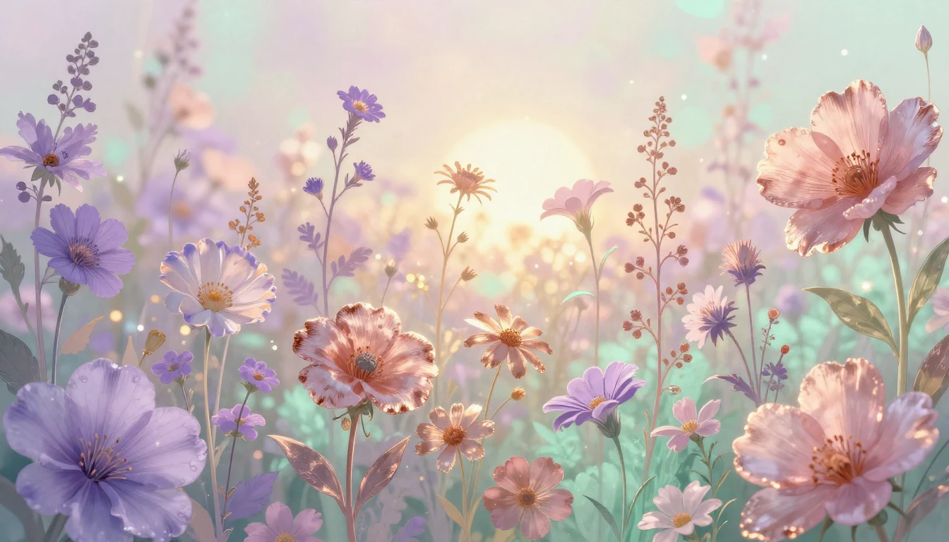 A vibrant and artistic representation of diverse floral patt...