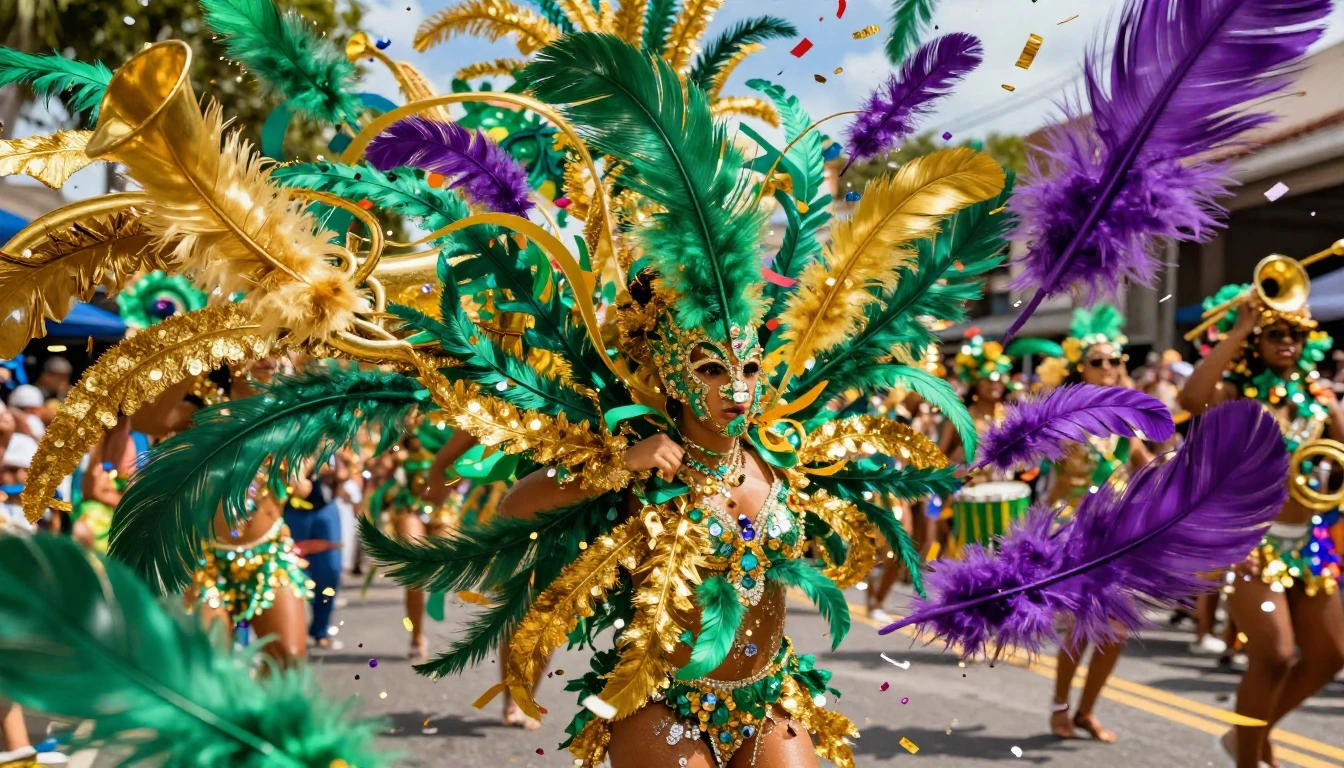 A vibrant explosion of colors representing a festive street ...