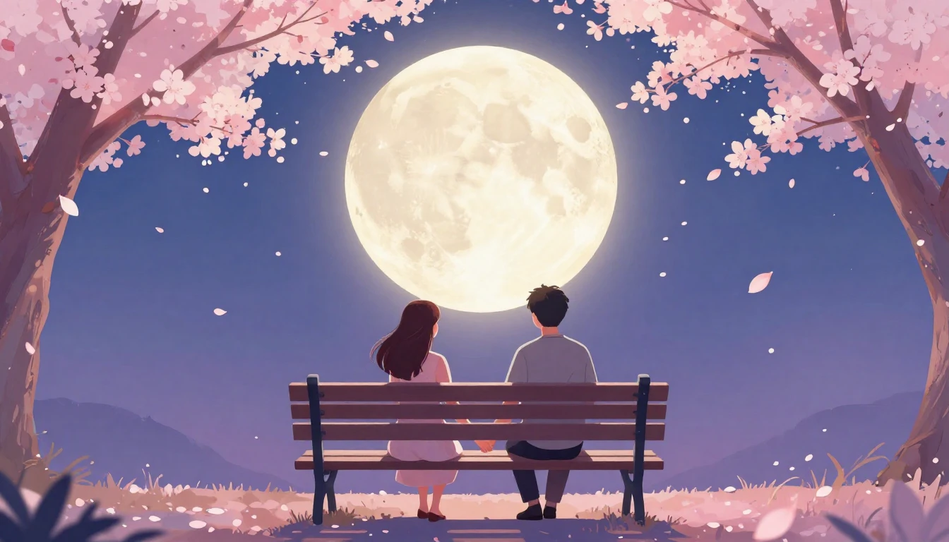 A romantic artistic illustration of a couple holding hands o...