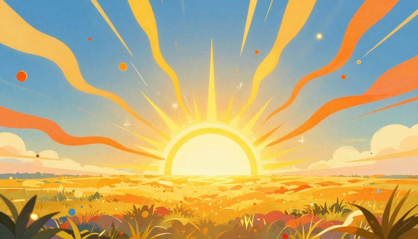 A vibrant explosion of colors representing pure joy and happ...