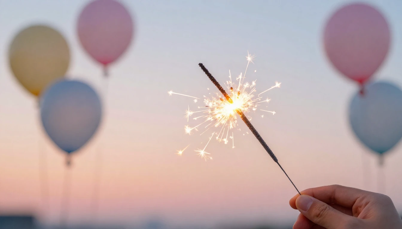 A whimsical and artistic representation of a birthday celebr...