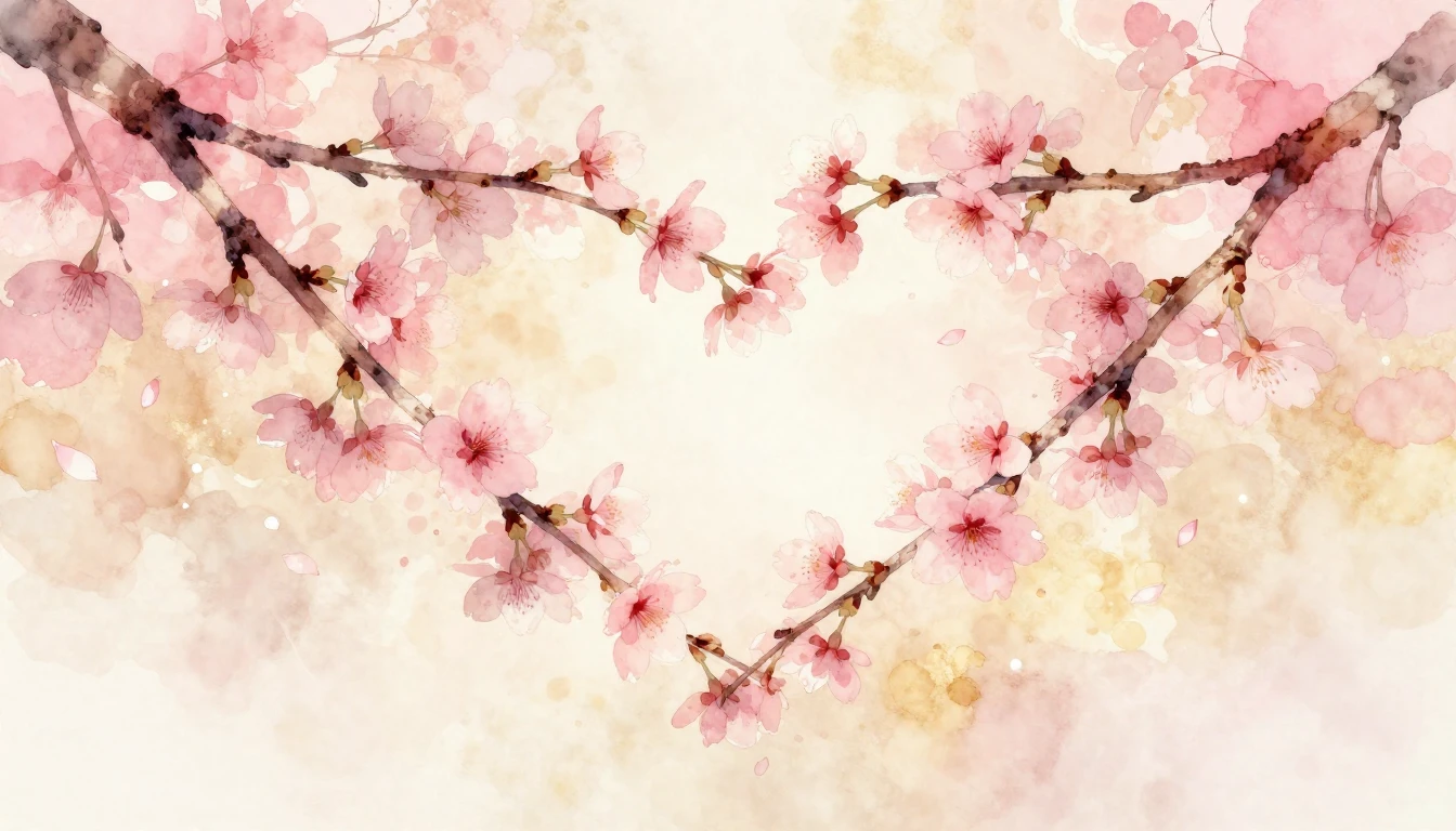 A beautiful and delicate watercolor painting of two intertwi...