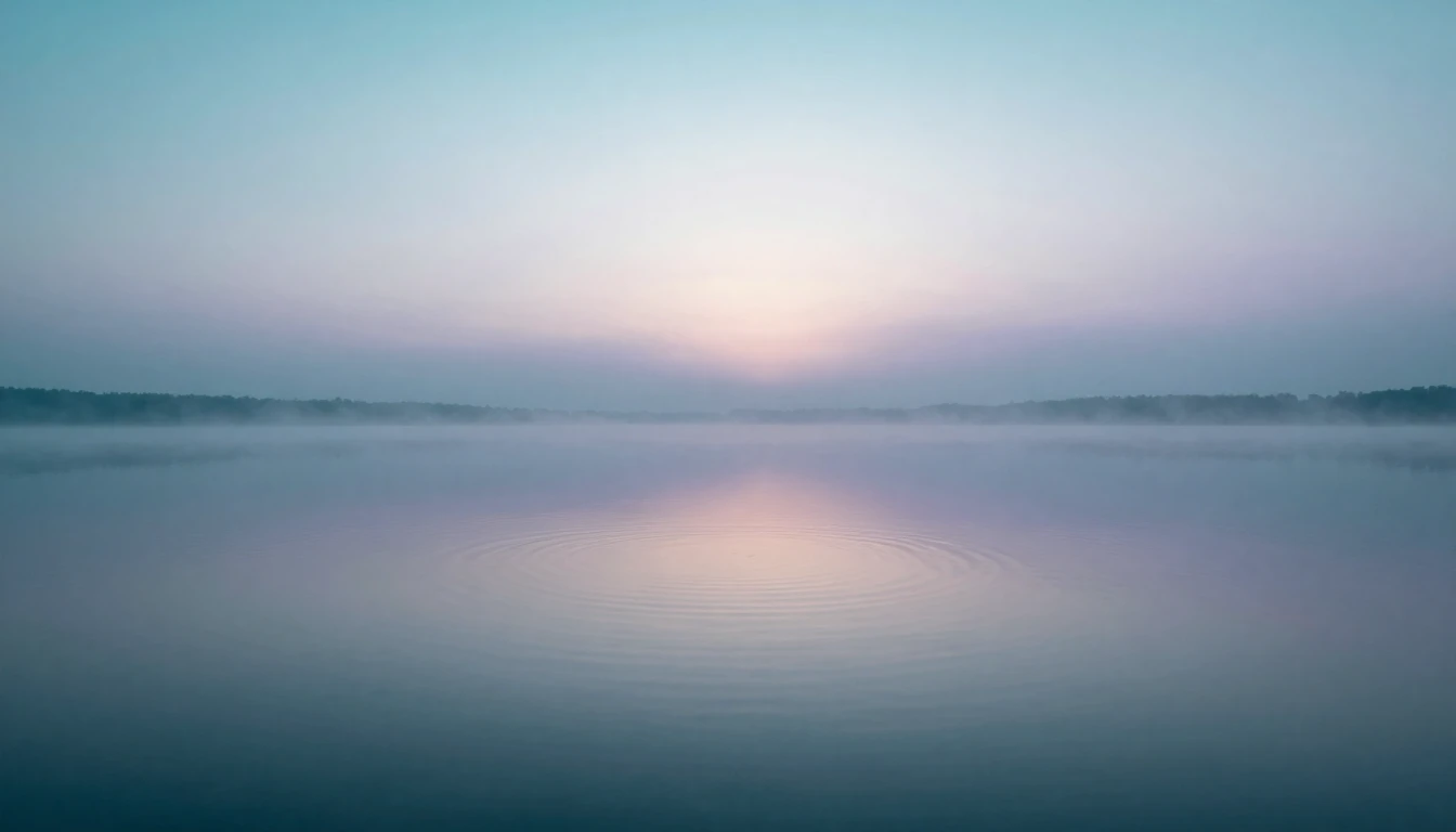 A serene and vast landscape featuring a single, perfectly st...