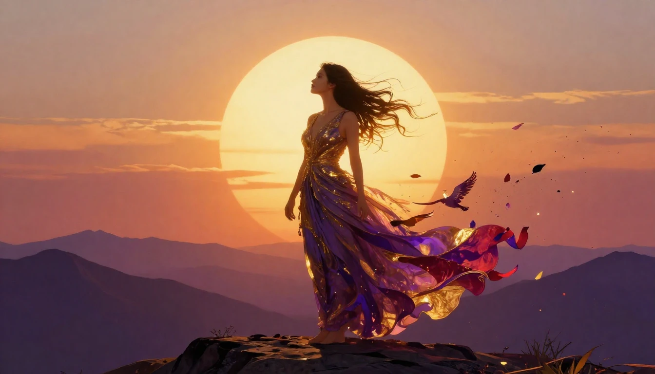 A vibrant and empowering digital art composition depicting a...