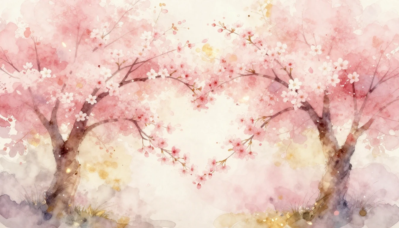 A dreamy and ethereal watercolor painting of two delicate ch...