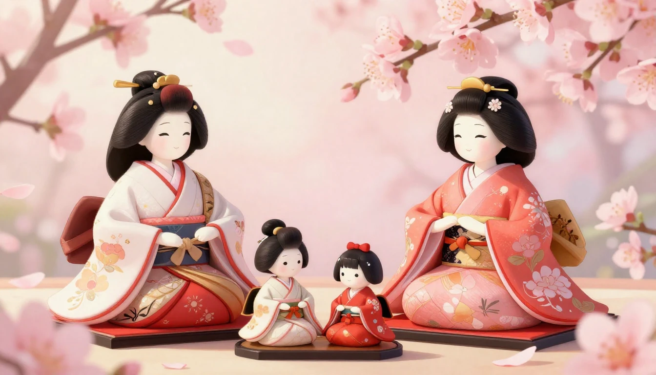 A beautiful and gentle illustration of a traditional Japanes...