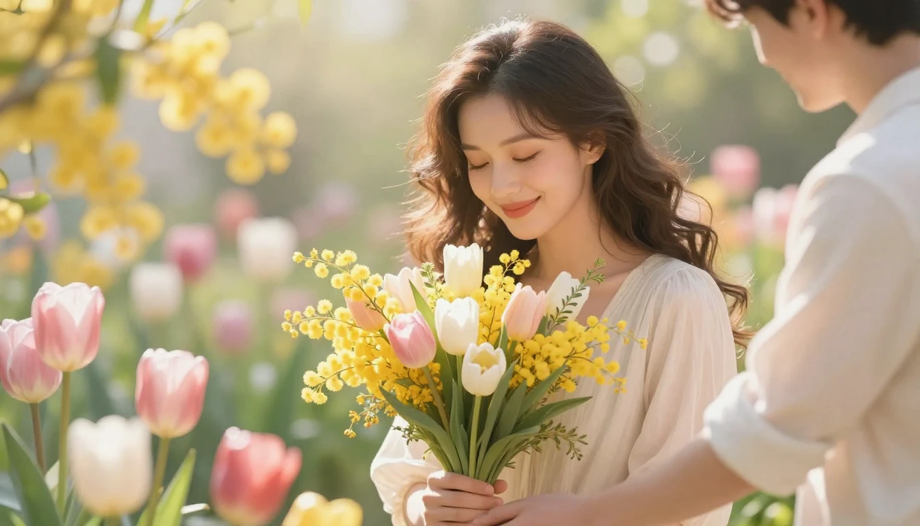 A beautiful, heartwarming illustration of a gorgeous woman s...