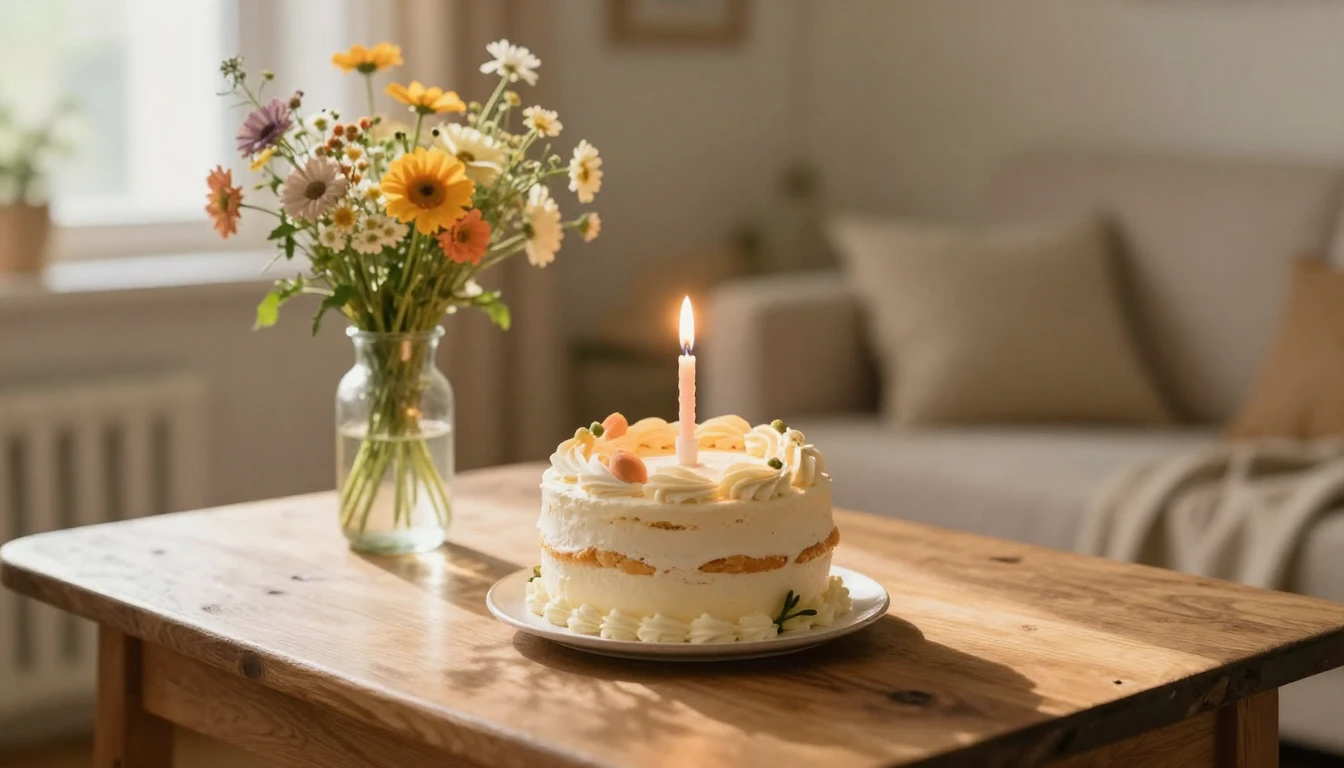 A cozy and warm scene featuring a small, beautifully decorat...