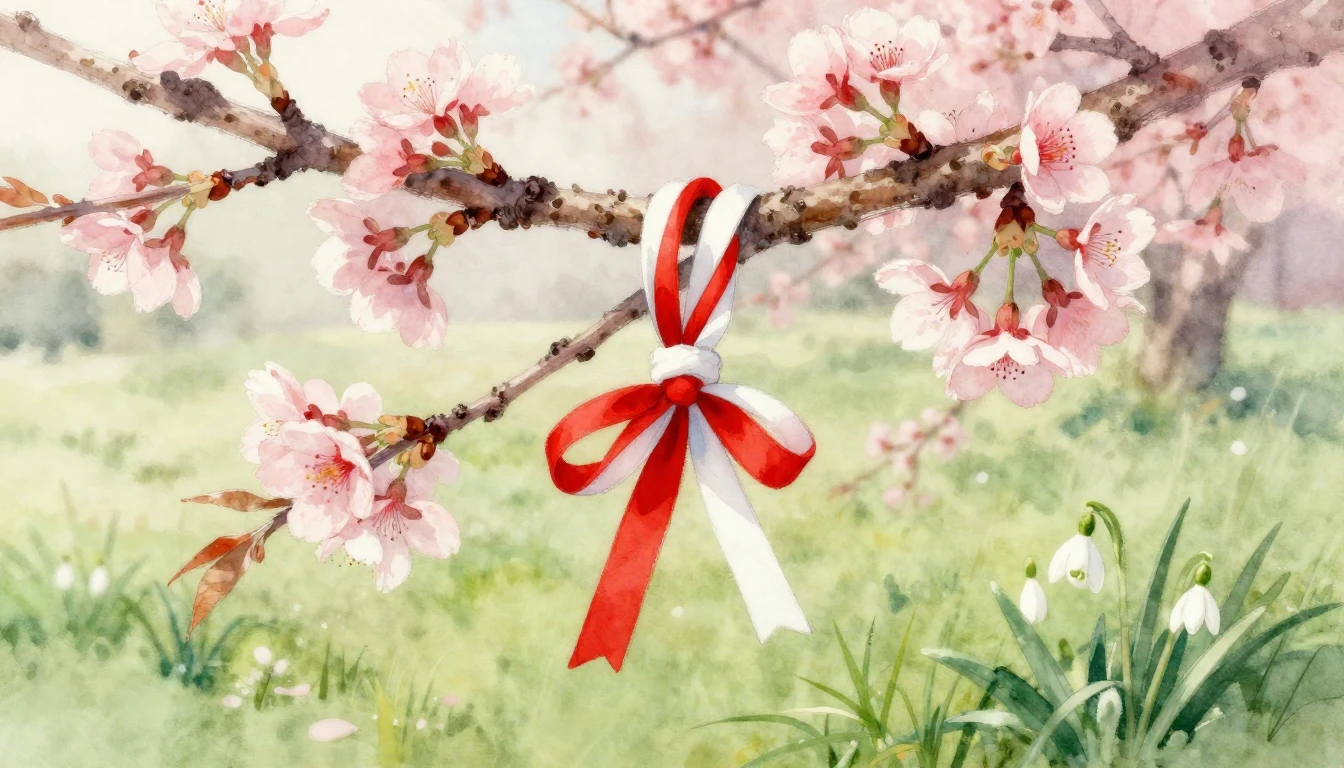 A delicate watercolor painting of a blooming cherry blossom ...