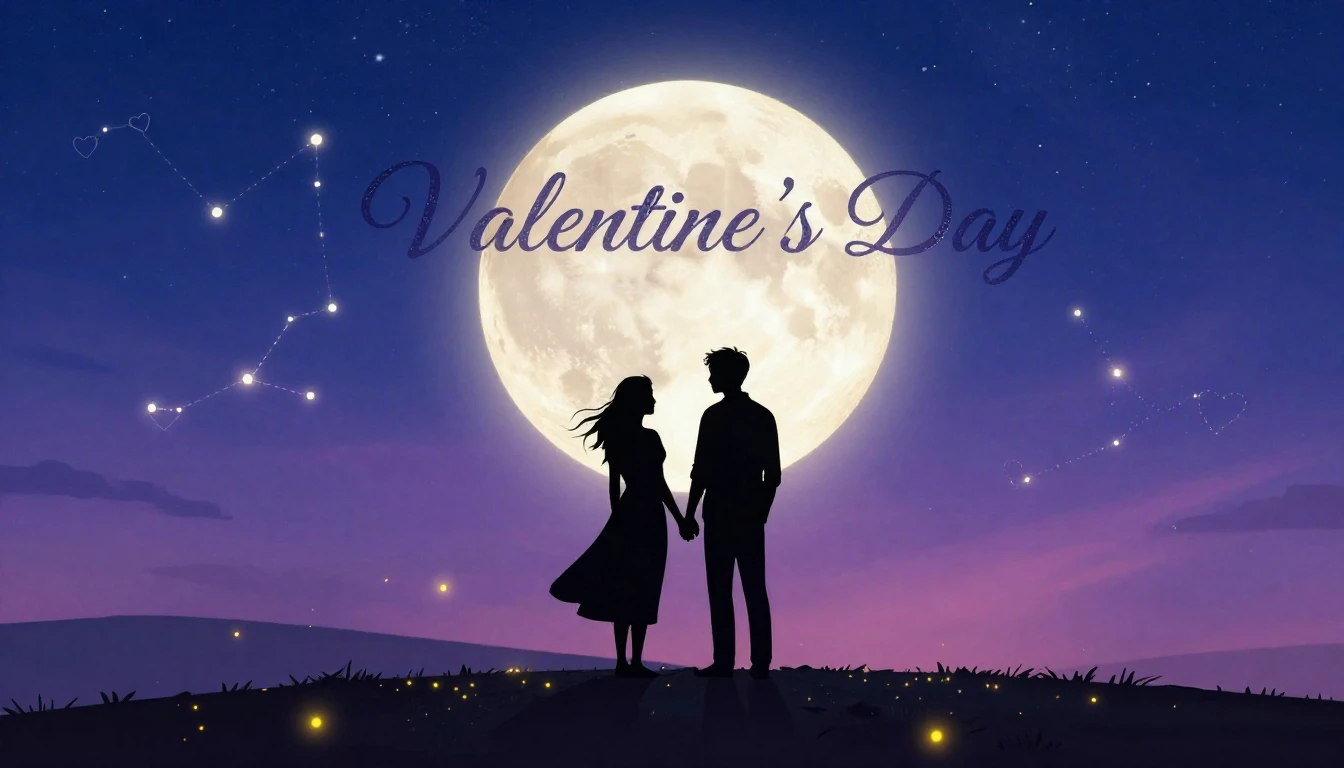 A romantic and dreamy illustration for a Valentine's Day son...