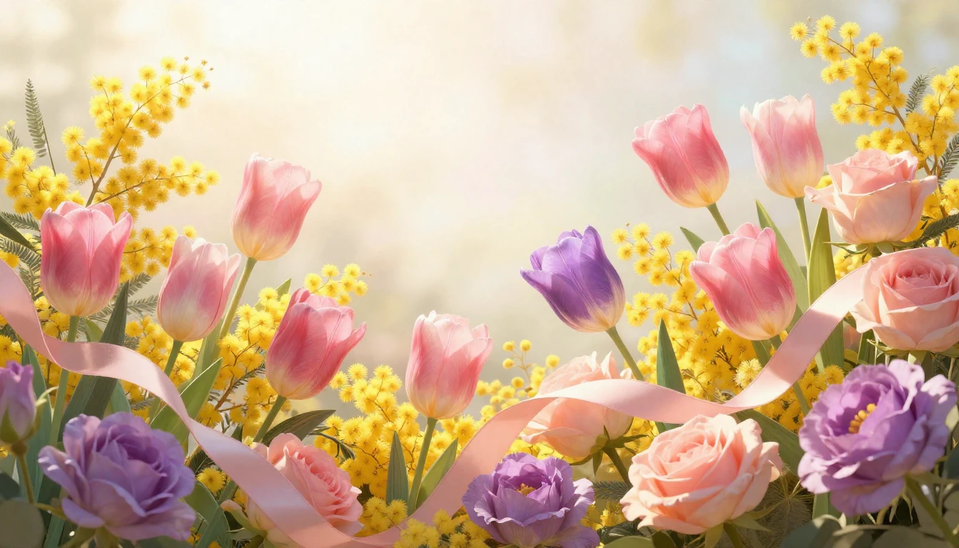 A vibrant and artistic composition featuring a variety of bl...