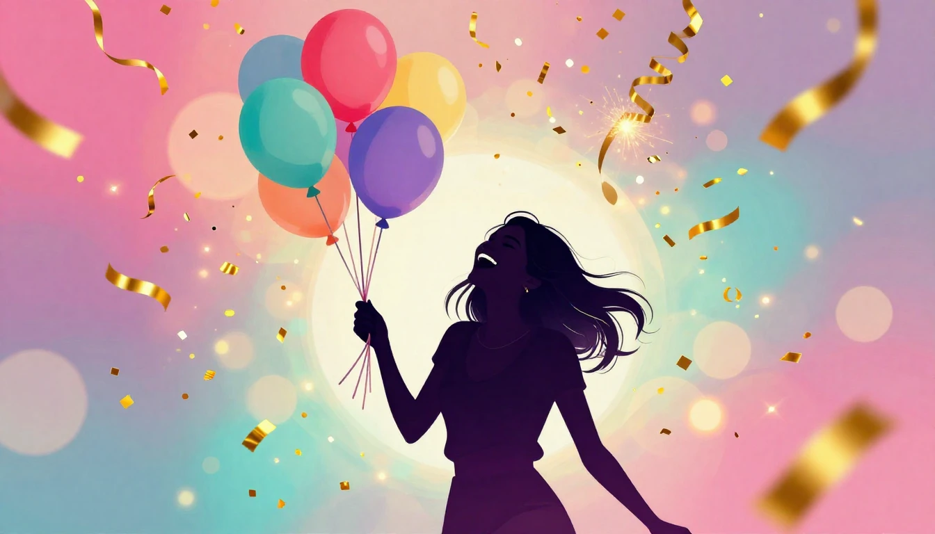 A vibrant and celebratory digital art composition featuring ...