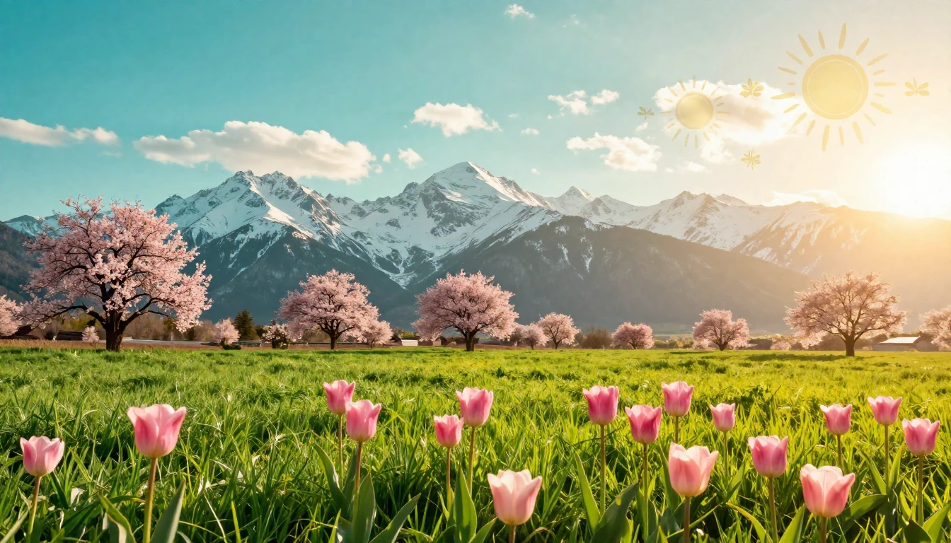 A breathtaking landscape capturing the essence of spring ren...