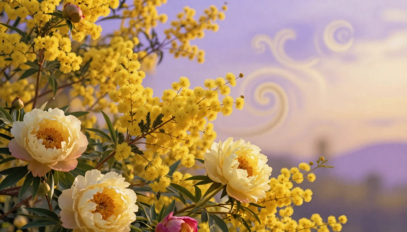 An exquisite and artistic visualization of blooming spring f...
