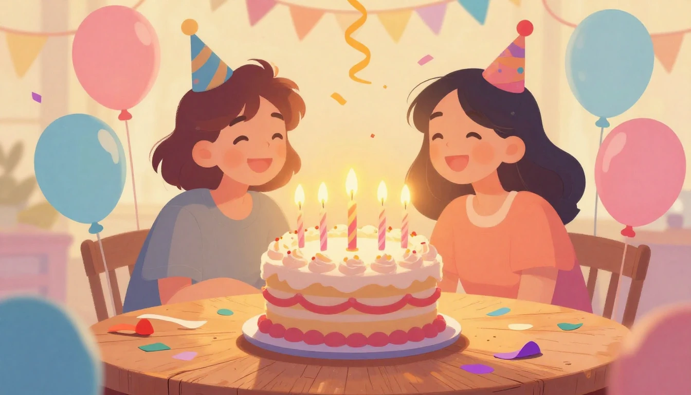 A vibrant and cheerful digital art illustration celebrating ...