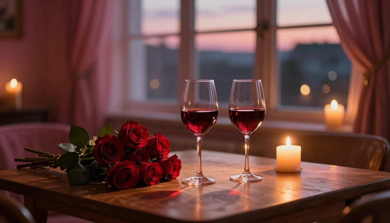 A breathtaking cinematic scene of a cozy, dimly lit room dec...