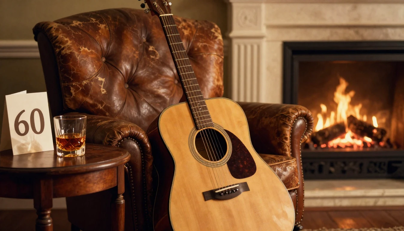 A nostalgic and warm album cover design featuring a classic ...