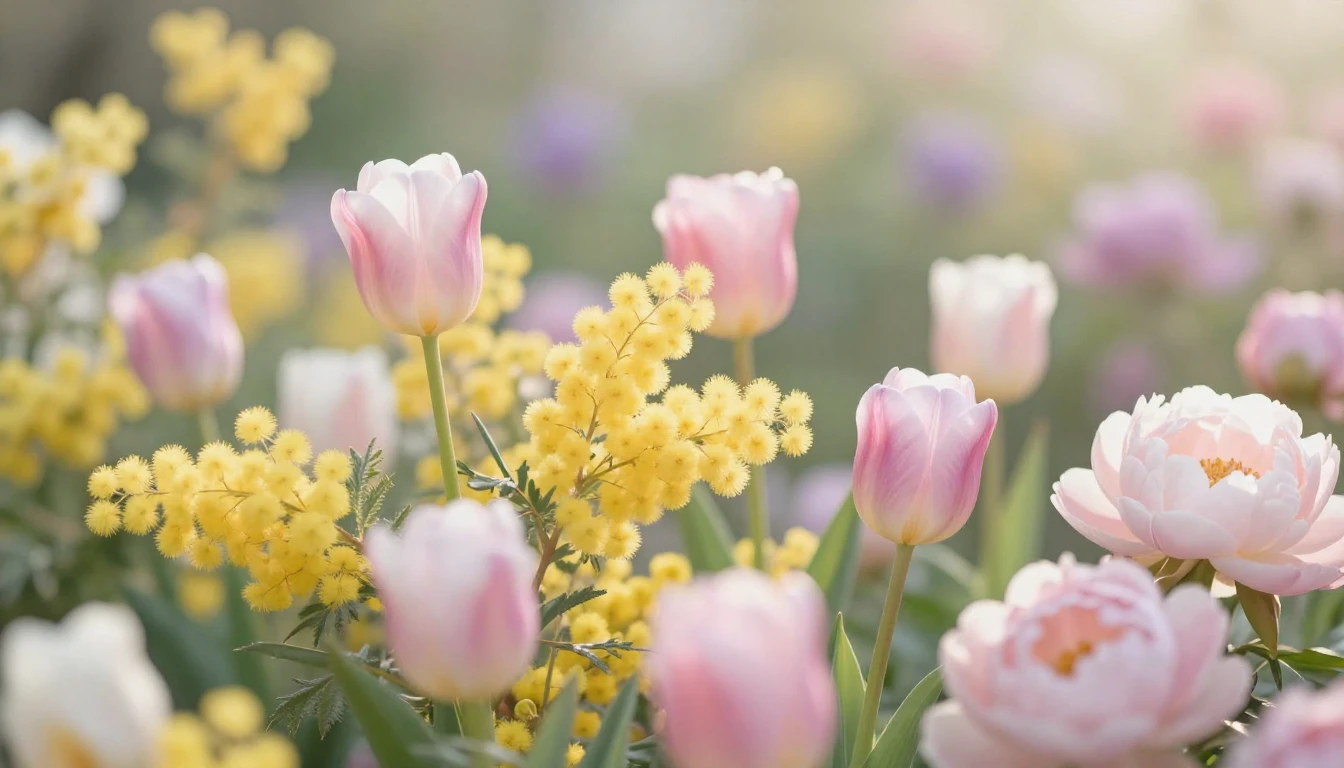 A beautiful and delicate composition of blooming spring flow...