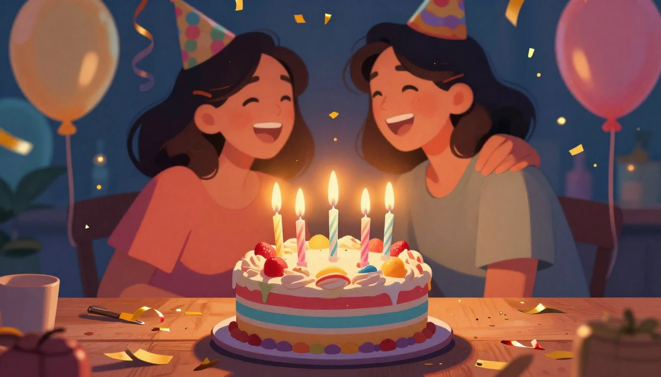 A vibrant and festive digital art illustration celebrating a...